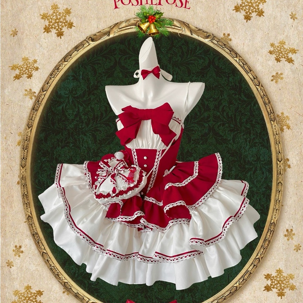 Elegant Red and White Dress